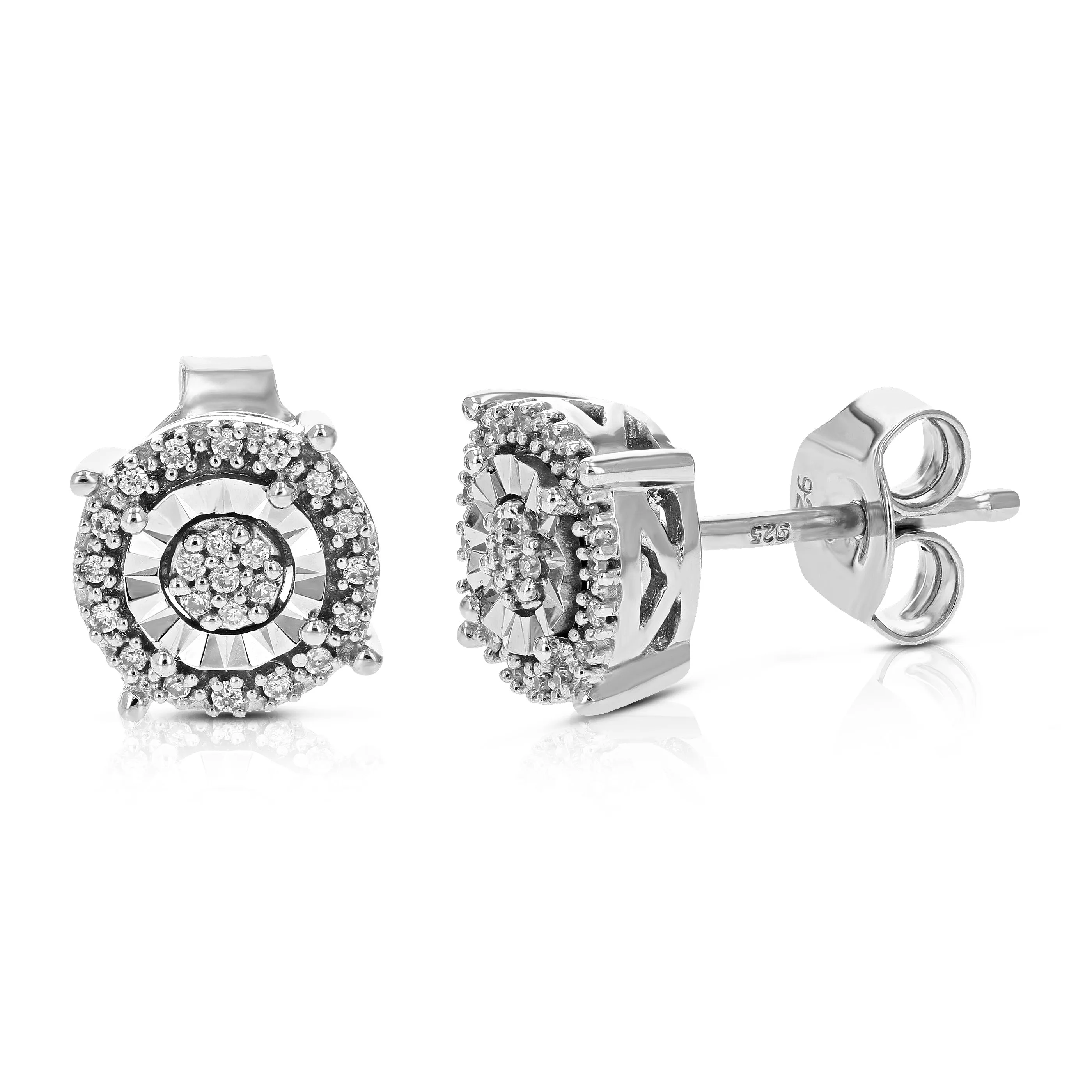 1/10 cttw Classic Diamond Stud Earrings in Sterling Silver