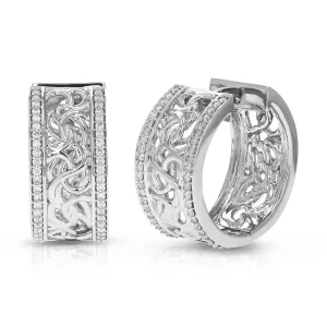 1/2 cttw Lab Grown Diamond Fashion Hoop Earrings in Sterling Silver