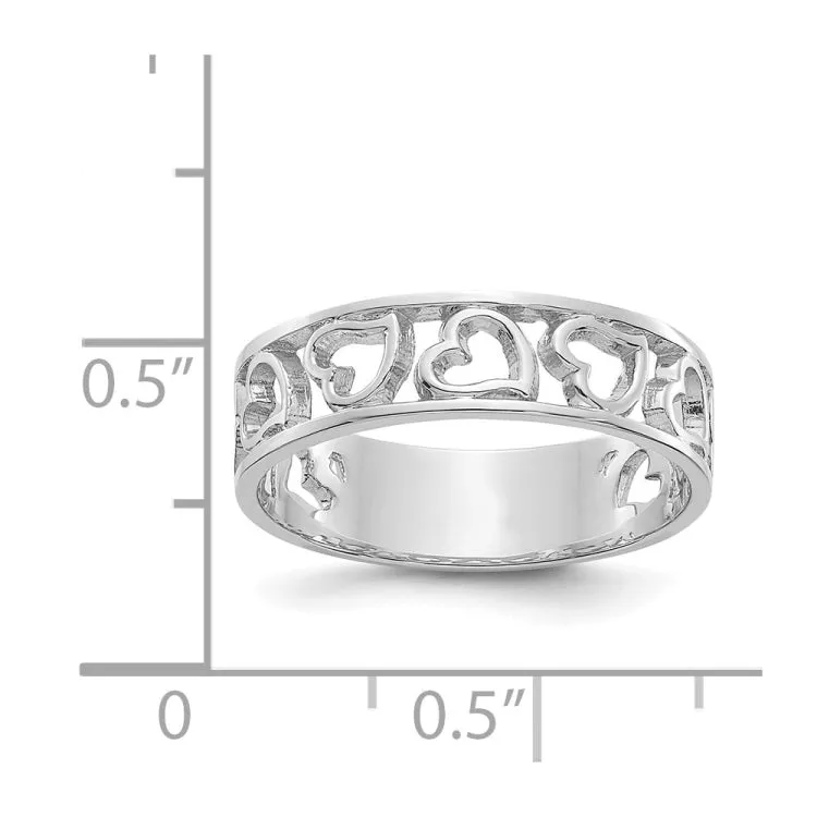 14k White Gold Heart Ring