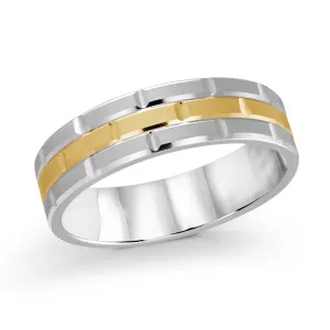 14K White Gold with 14K Yellow Gold Ring from the Executif Collection by Malo - MRD-476-6WY