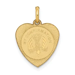 14k Yellow Gold Holy Communion Medal Pendant.