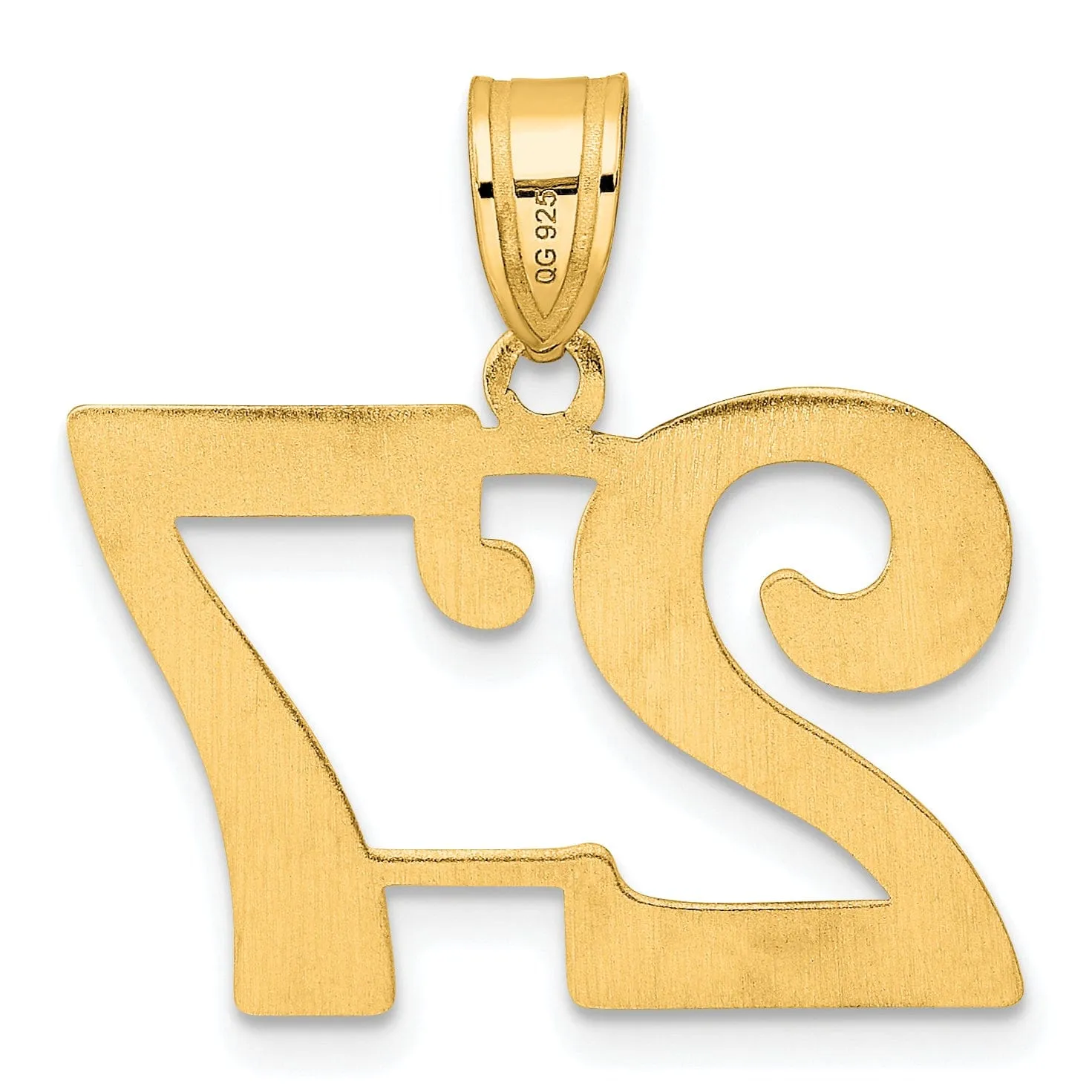 14k Yellow Gold Polished Finish Number 27 Charm Pendant