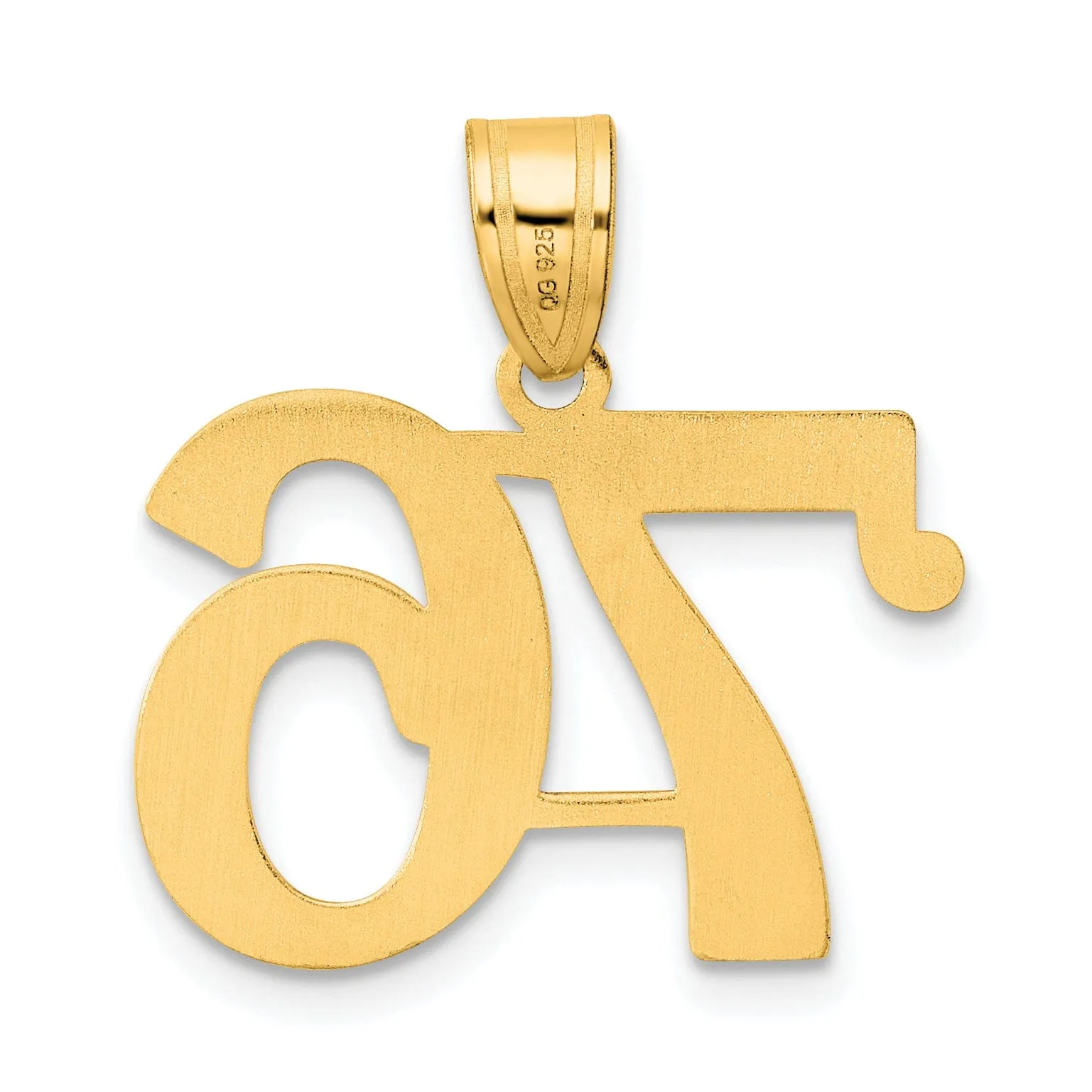 14k Yellow Gold Polished Finish Number 76 Charm Pendant