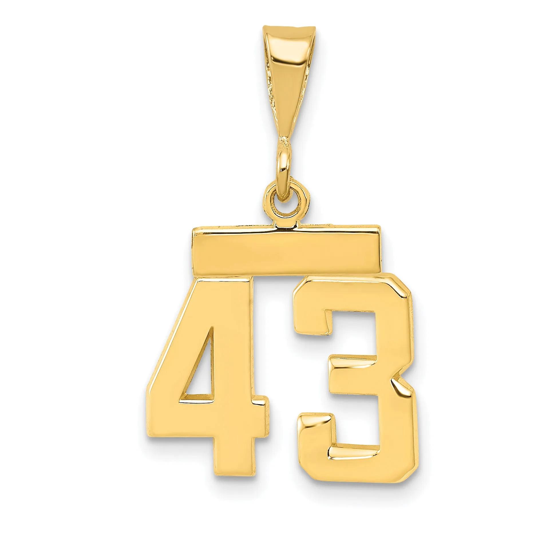 14k yellow gold small polished number 43 charm