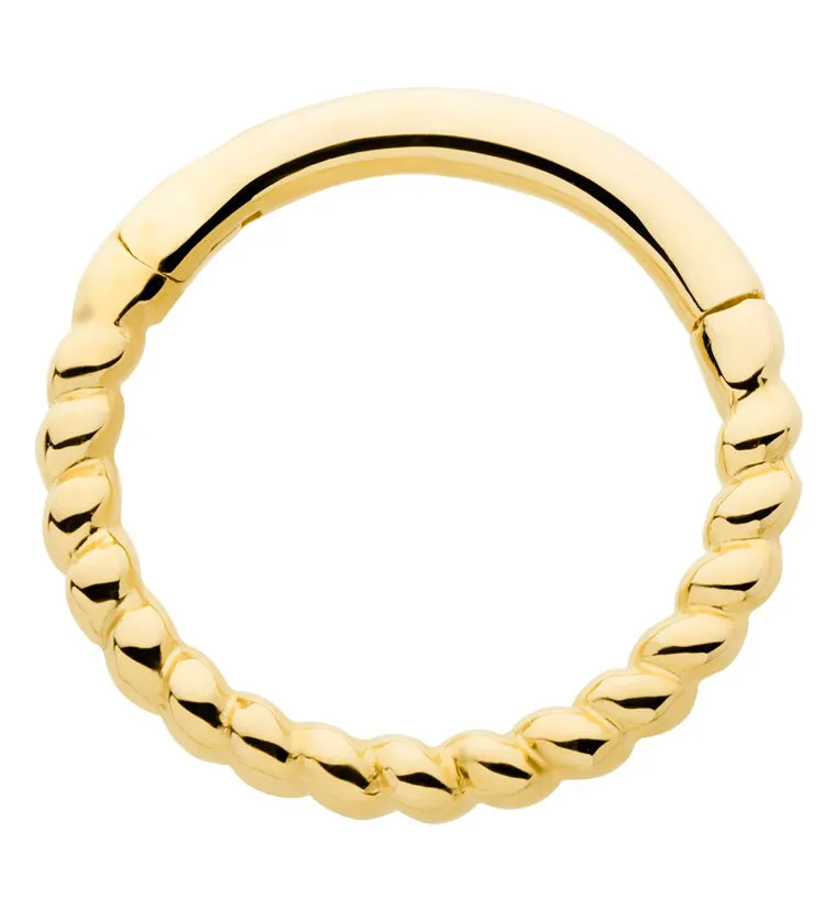 14kt Gold Braid Hinged Segment Ring