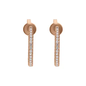 18ct Rose Gold Diamond Hoop Earrings