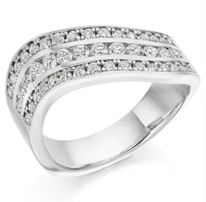 18ct White Gold Diamond Dress Ring Brilliant Cut 1ct