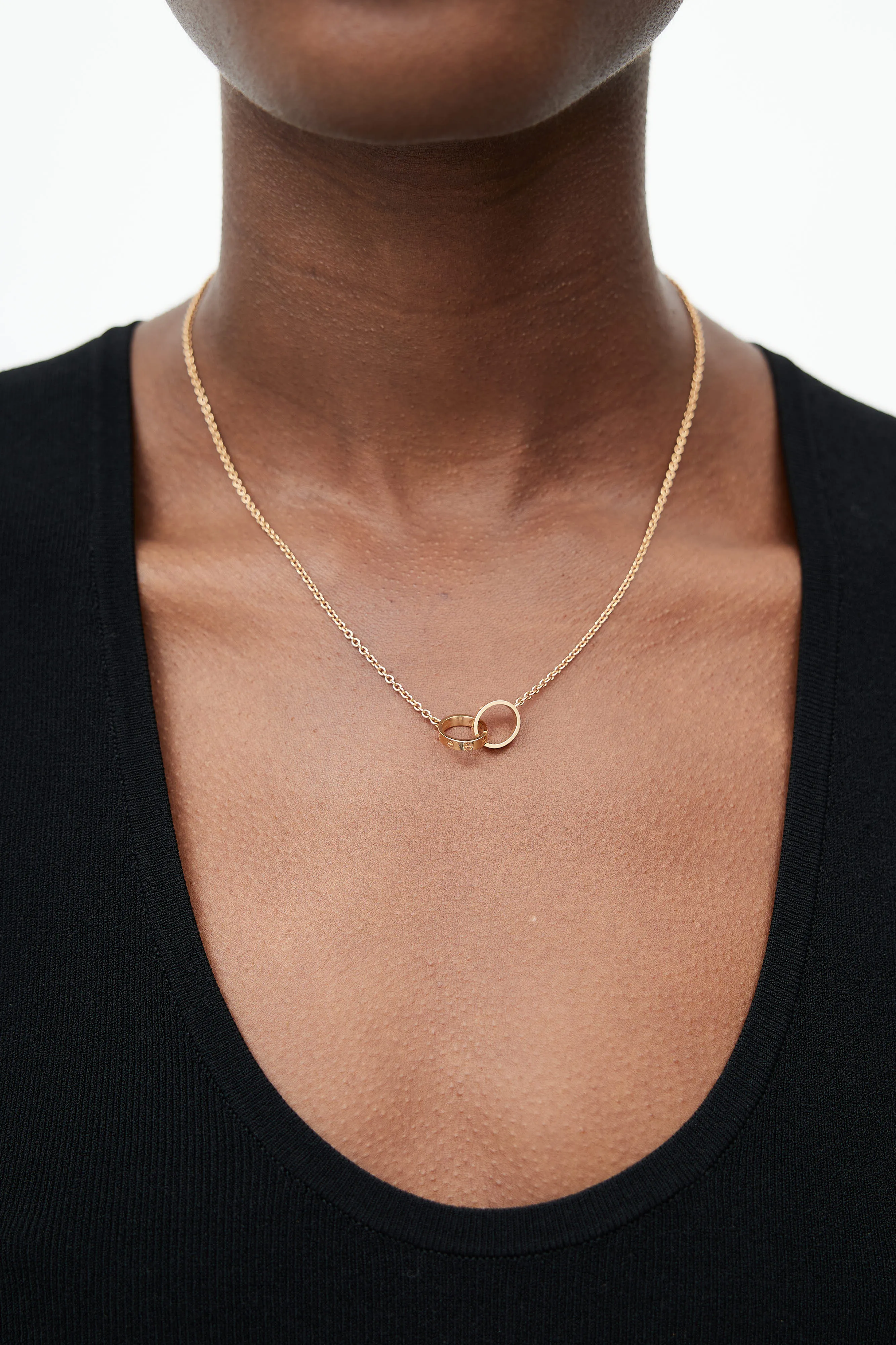 18K Rose Gold Love Ring Necklace