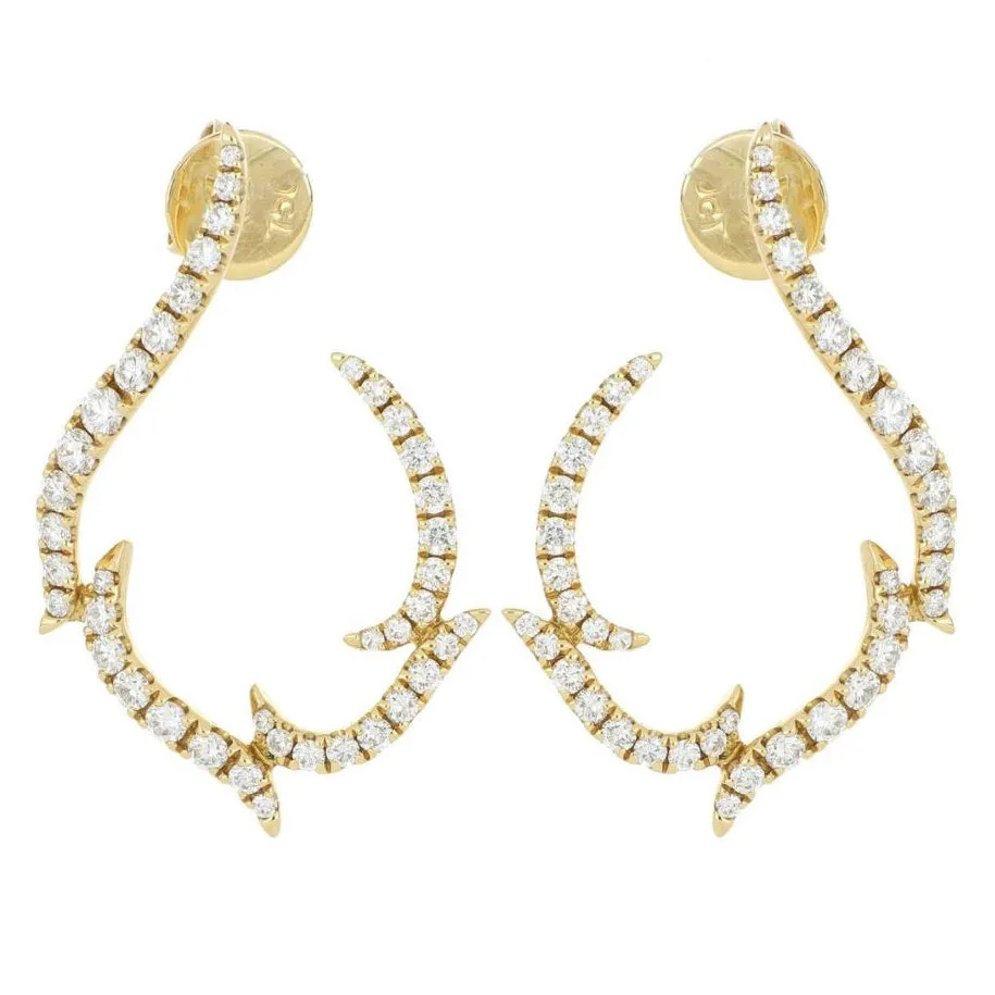 18k Yellow Gold Diamond Fashion Earrings