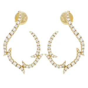 18k Yellow Gold Diamond Fashion Earrings