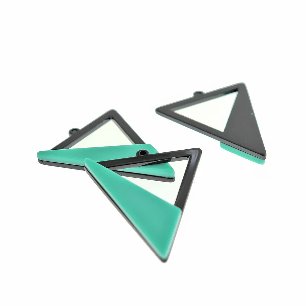 2 Triangle Resin Charms - 51mm x 42mm - Choose Your Color!