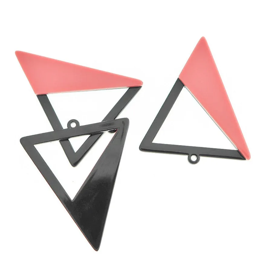 2 Triangle Resin Charms - 51mm x 42mm - Choose Your Color!