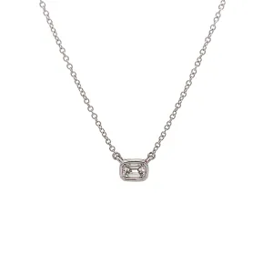 .30ct Emerald Cut 14k Gold Solitaire Pendant