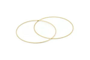 80mm Circle Connectors - 4 Gold Plated Brass Circle Connectors (80x1x1mm) BS 1101 Q1074