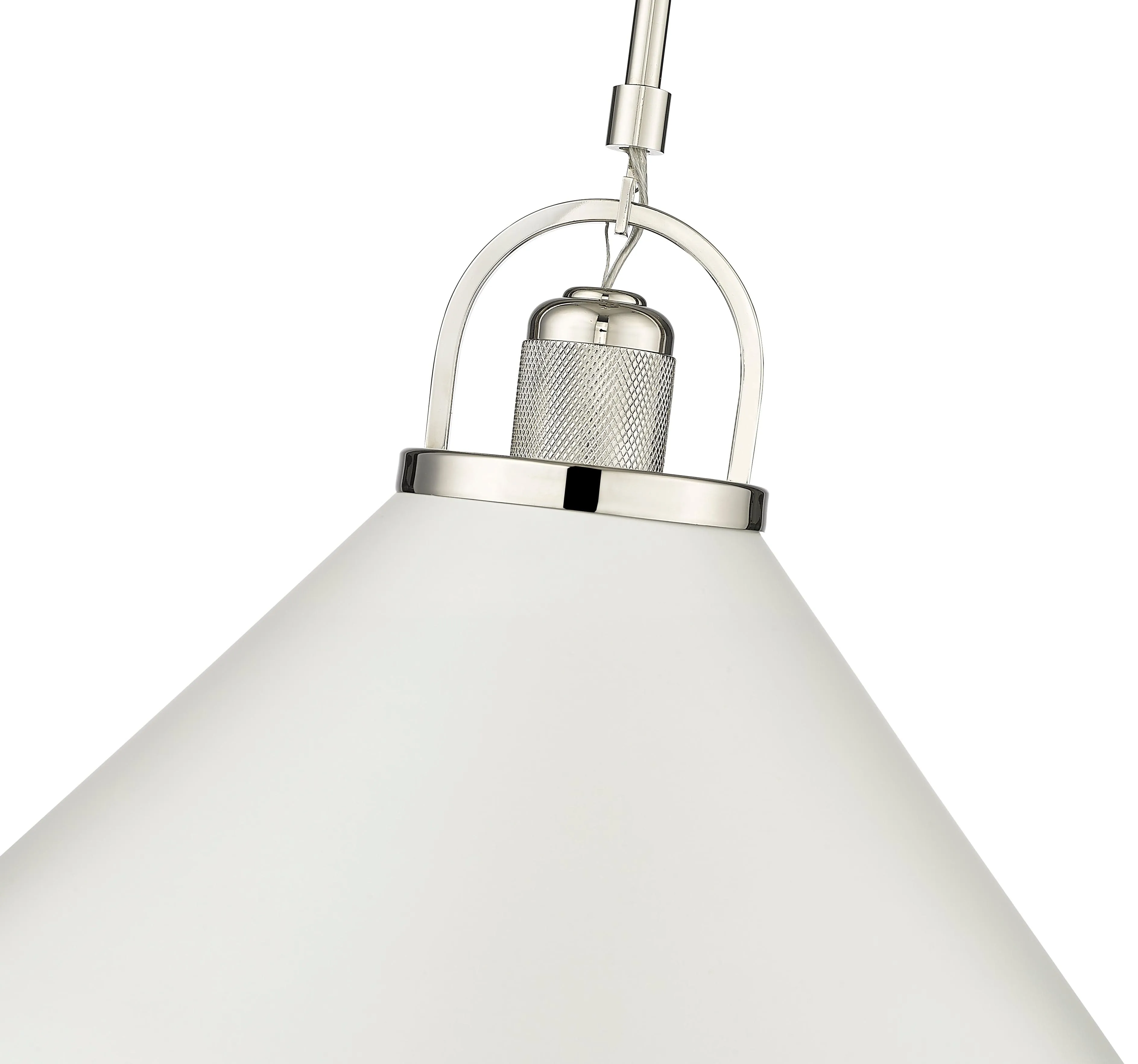 Artistan Pendant - Polished Nickel/Matte White - 13.1in. Diameter - E26 Medium Base