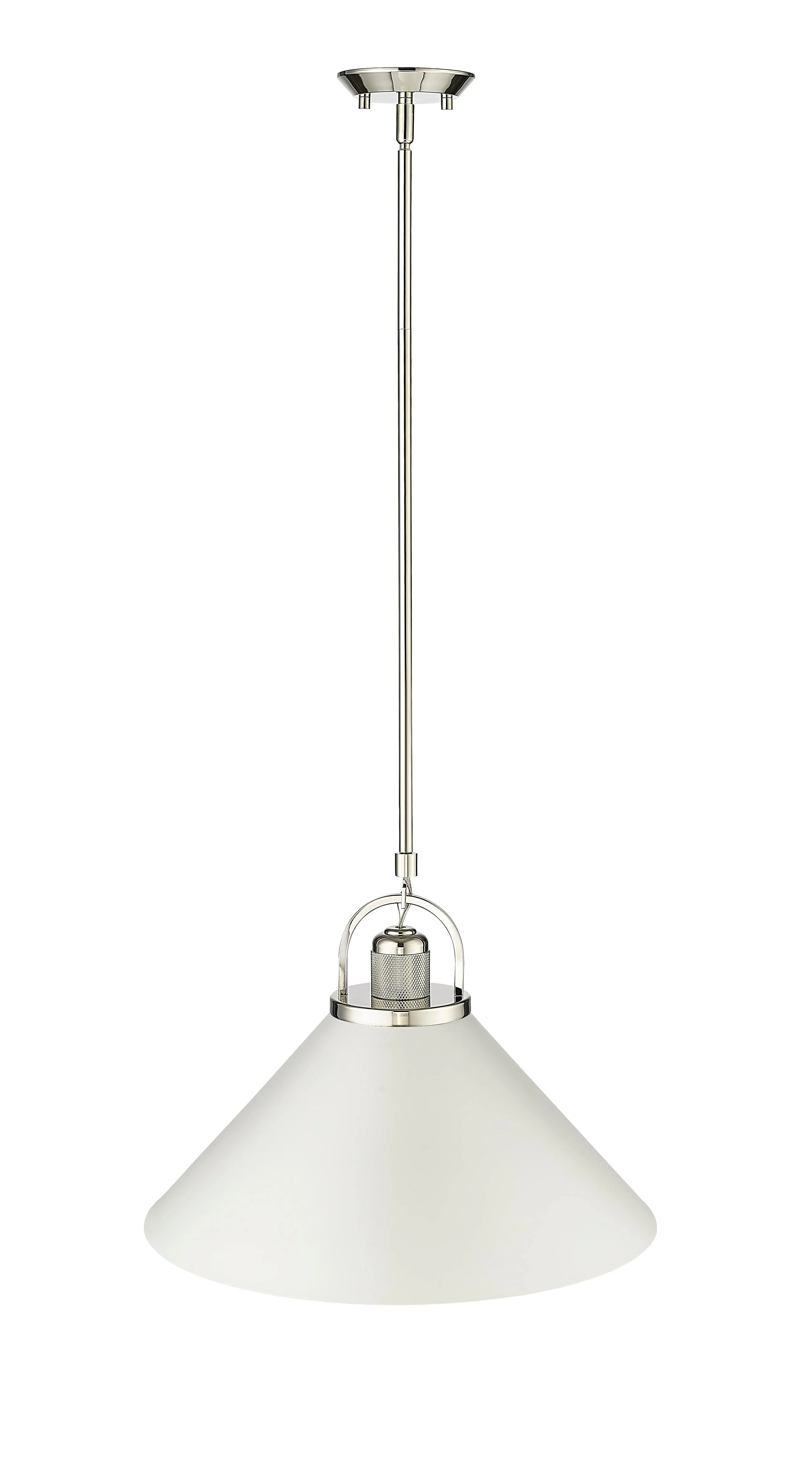 Artistan Pendant - Polished Nickel/Matte White - 13.1in. Diameter - E26 Medium Base