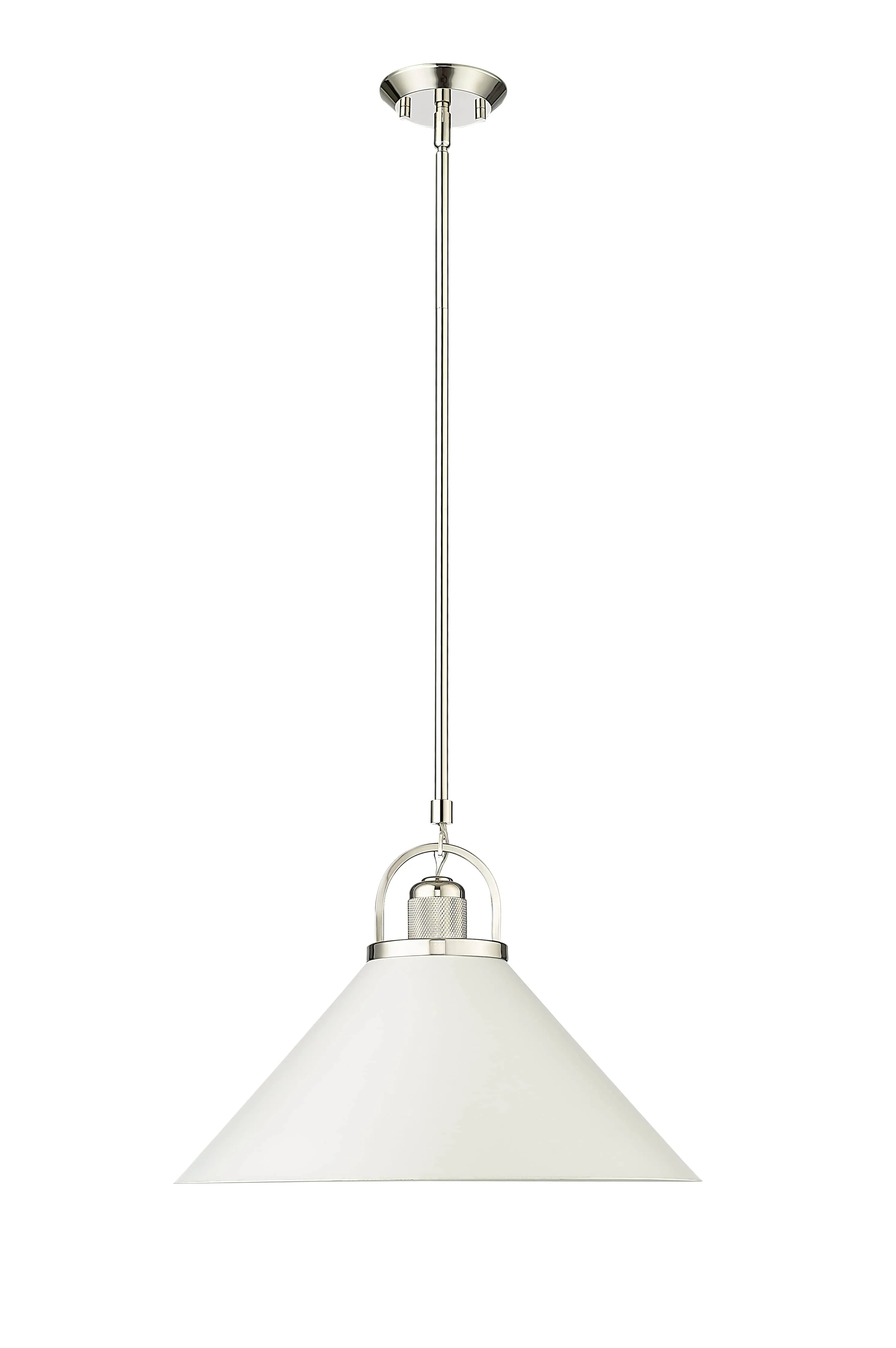 Artistan Pendant - Polished Nickel/Matte White - 13.1in. Diameter - E26 Medium Base