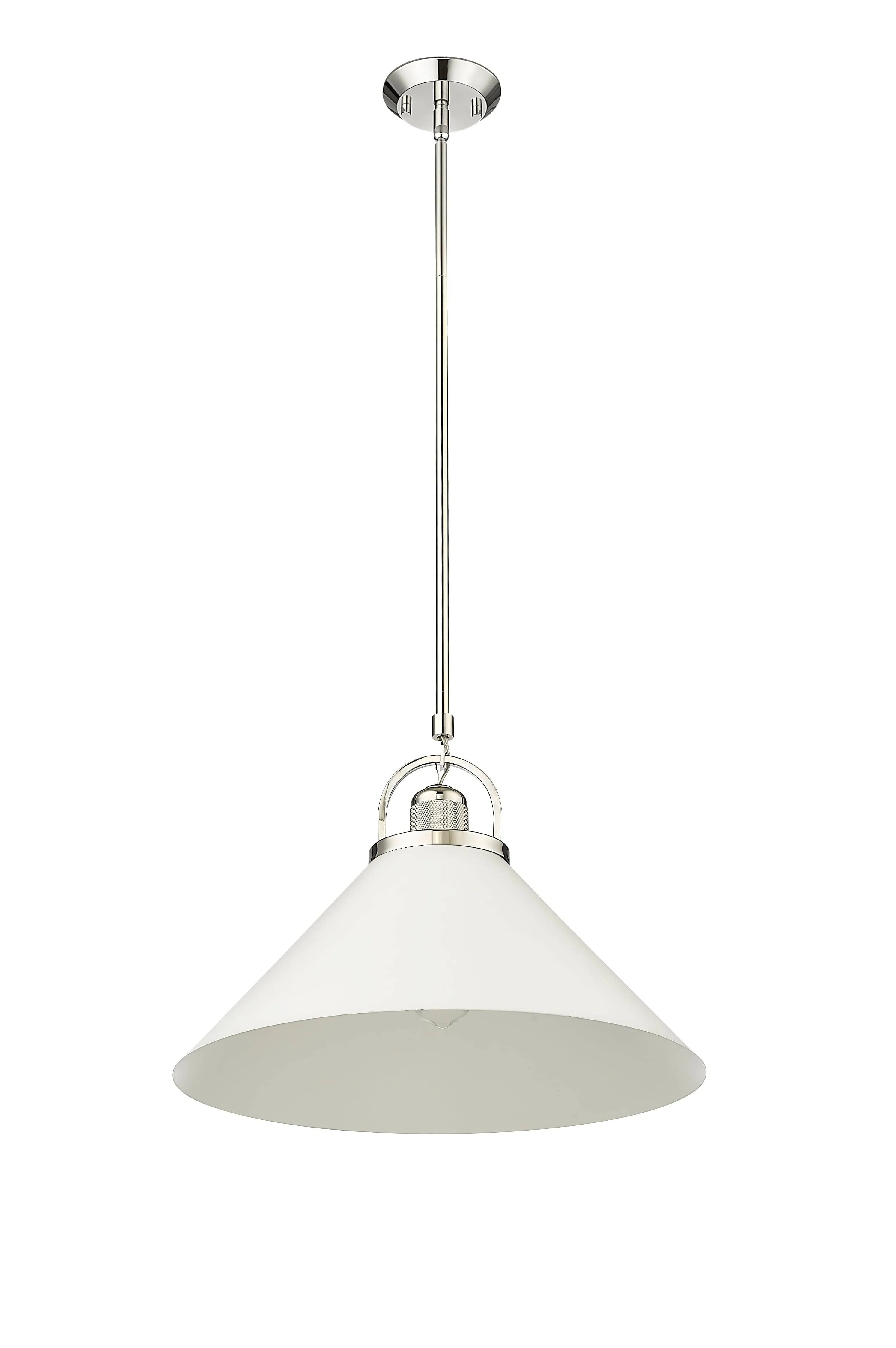 Artistan Pendant - Polished Nickel/Matte White - 13.1in. Diameter - E26 Medium Base