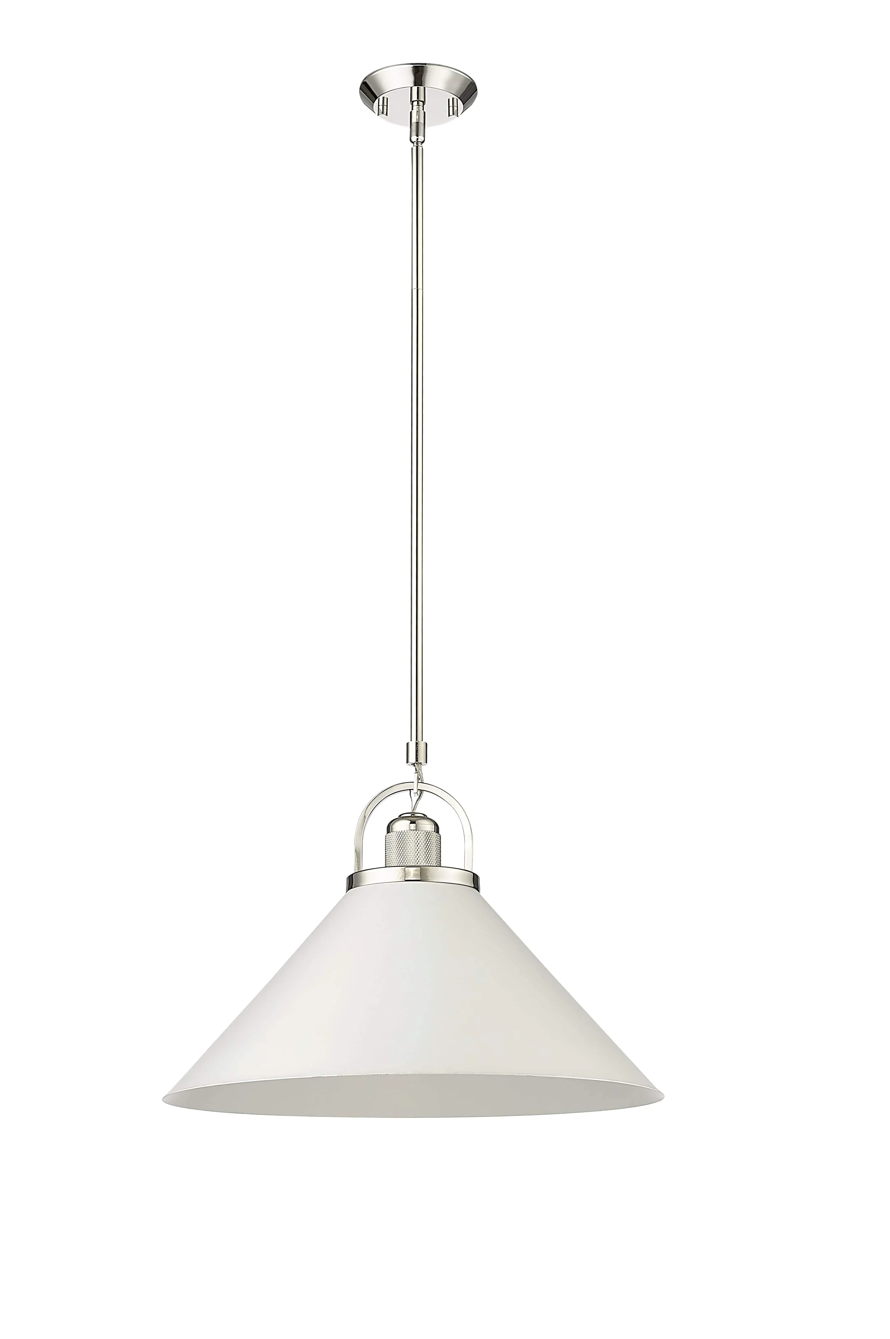 Artistan Pendant - Polished Nickel/Matte White - 13.1in. Diameter - E26 Medium Base