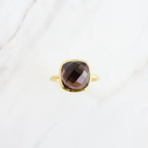 Asha Square Adjustable Ring in Merlot