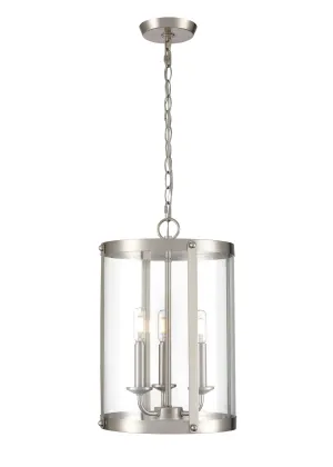 Aydenn Pendant - Brushed Nickel - Clear Glass - 11.75in. Diameter - E12 Candelabra Base