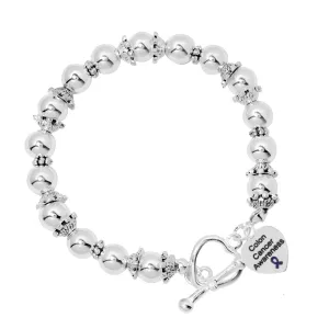 Colon Cancer Awareness Circle Charm Beaded Bracelets