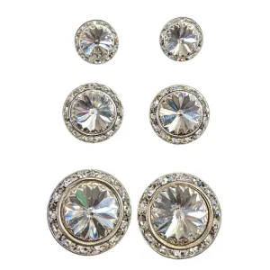 Competition Crystal Stud Earrings - CLEAR - 3 sizes