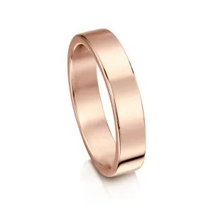 Contemporary 4mm Wedding Ring in 9ct Rose Gold