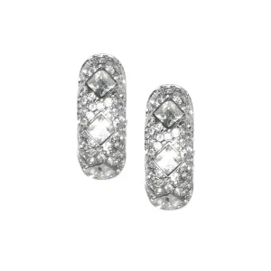 Crystal Half Hoop Clip Earrings