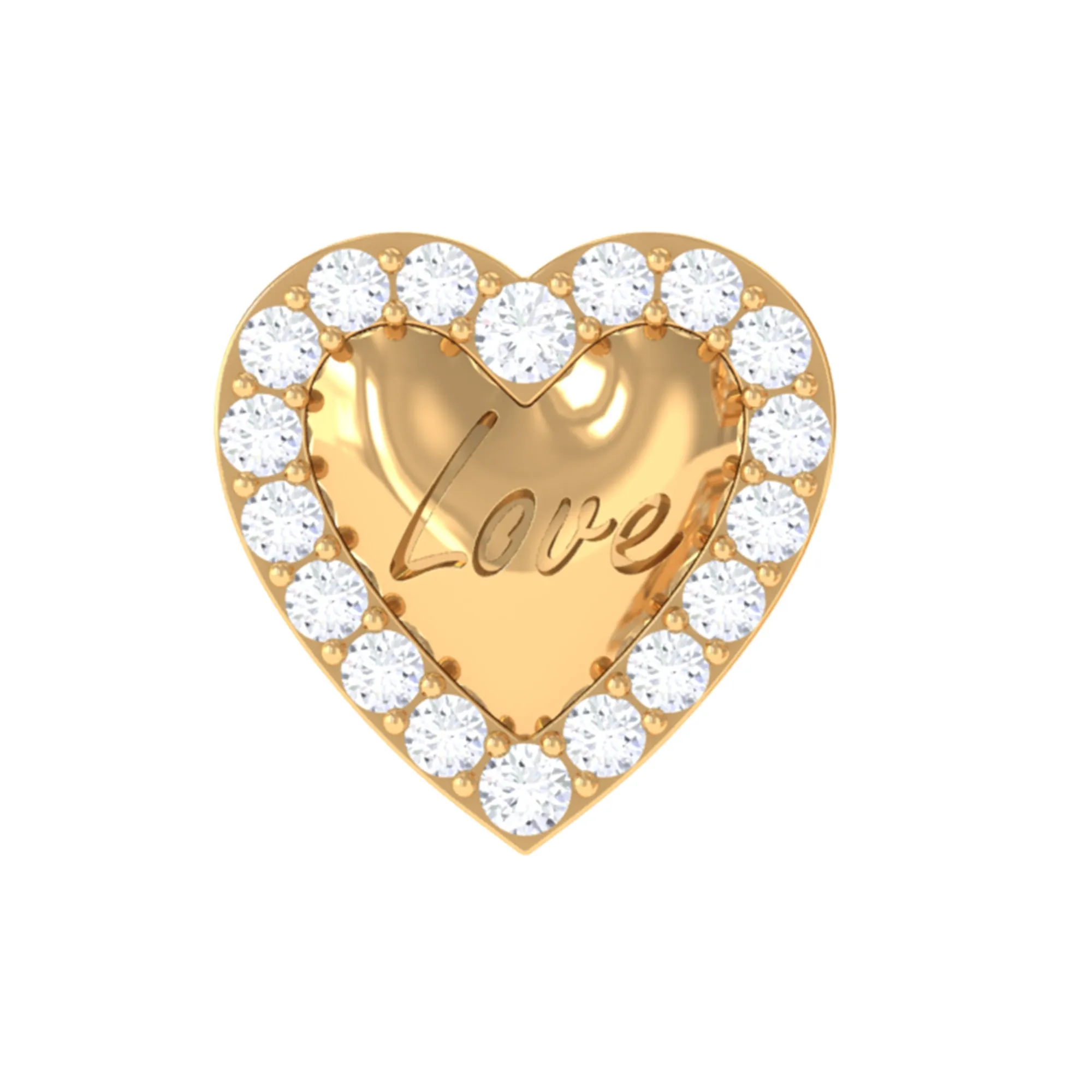 Cute Diamond Love Heart Earring for Helix Piercing