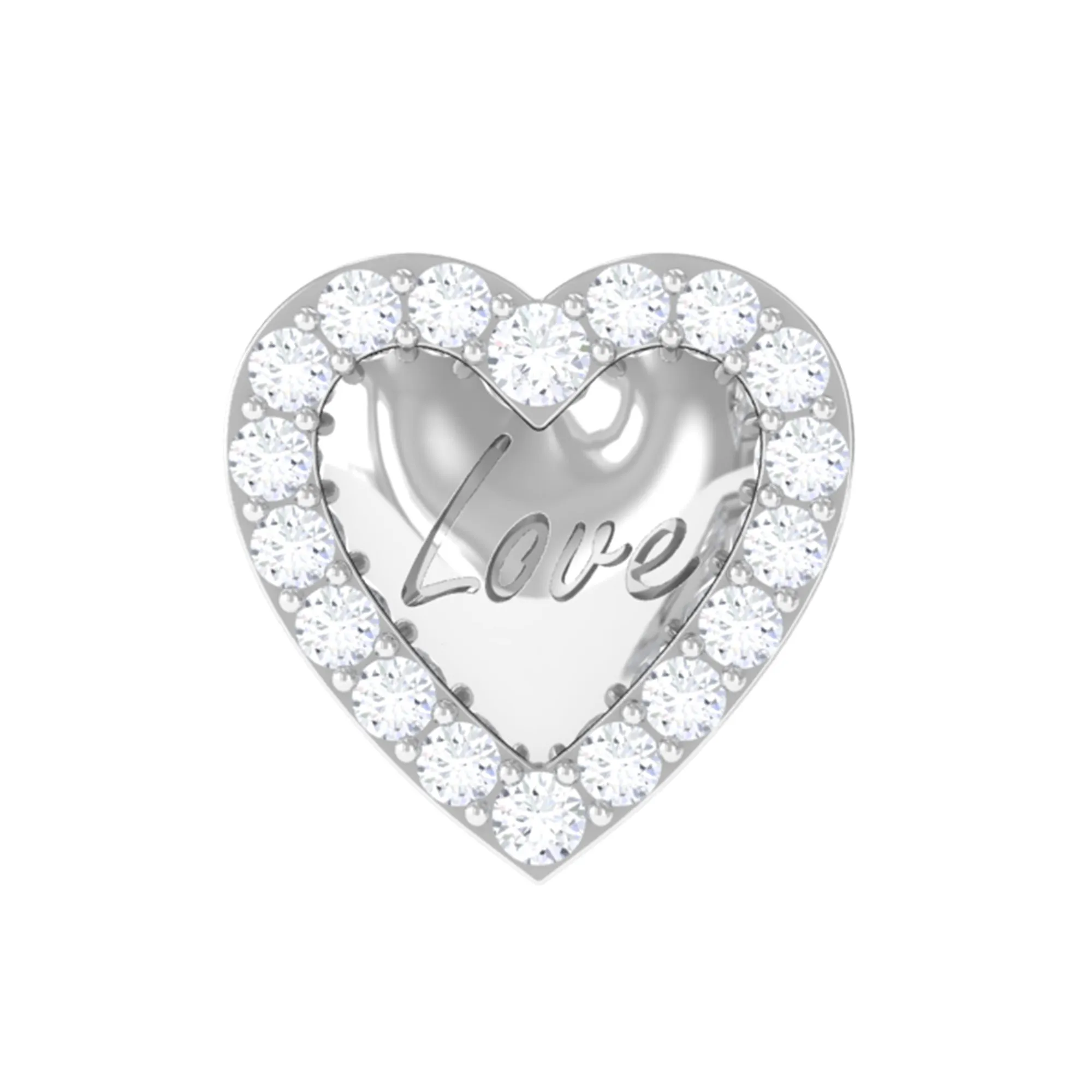 Cute Diamond Love Heart Earring for Helix Piercing