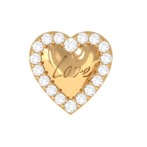 Cute Diamond Love Heart Earring for Helix Piercing