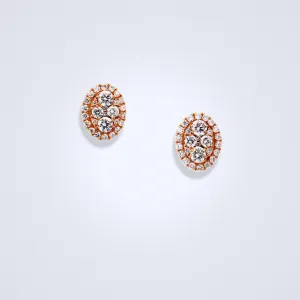 Dainty Oval Illusion Diamond Earrings