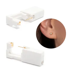 Ear Piercing 3 mm Bazel Crystal Gold Plated Self Piercer