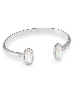 Elton Silver Cuff Bracelet In Ivory Mother-Of-Pearl