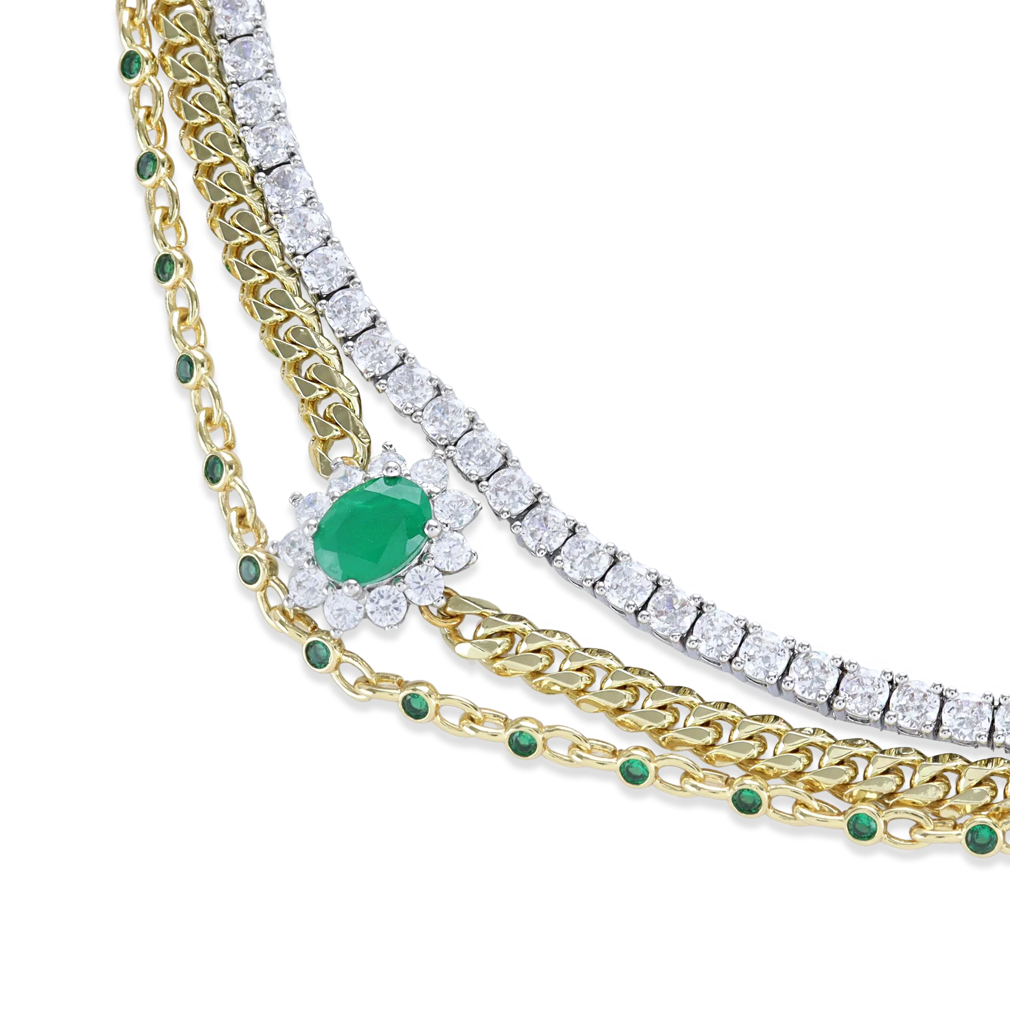 EMERALD DROPS NECKLACE SET