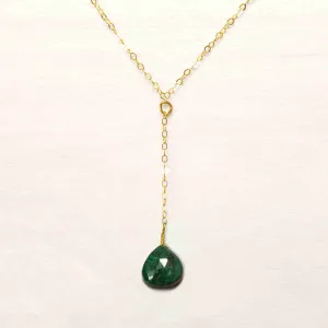 Emerald Lariat Necklace