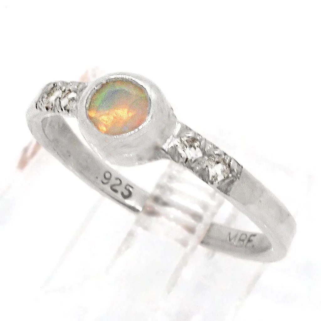 Ethiopian Opal & Sappires Ring (size 6 1/2)