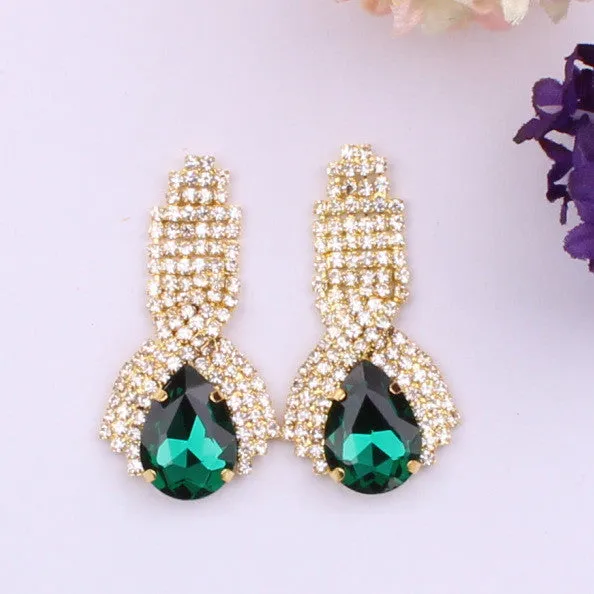 Fashion Water Drop Rhinestone Crystal Vintage Earrings for Women