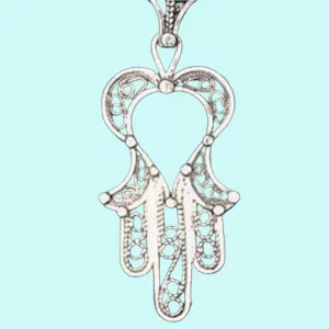 Filigree Hamsa Pendant for Woman Sterling Silver 925 Ethnic Jewelry