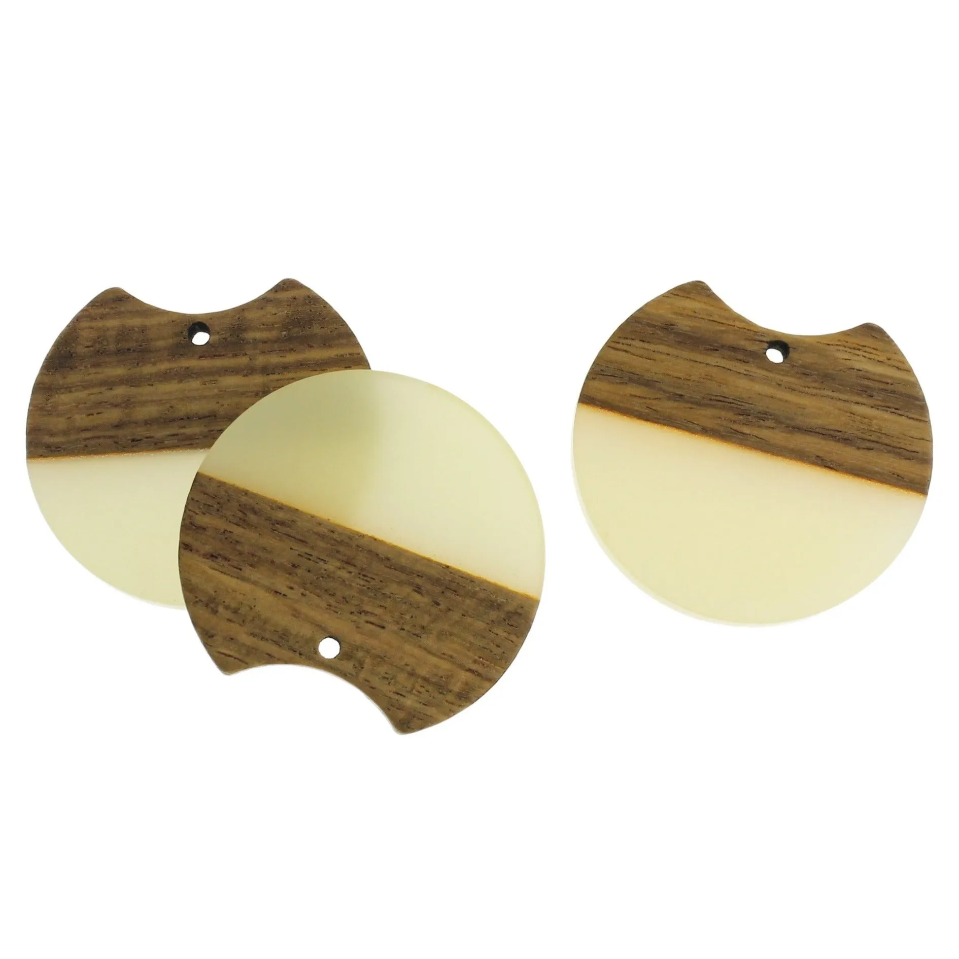 Geometric Natural Wood and Resin Charm - Choose Your Color!