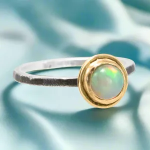 Golden Cupped Opal Ring