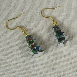 Green Crystal Holiday Earrings