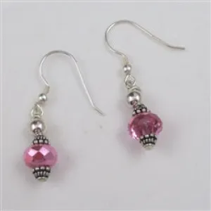 Handcrafted Pink Crystal  Earrings