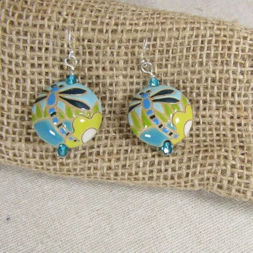 Handmade Artisan Bead Drop Earrings Dragan Fly Design