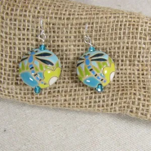 Handmade Artisan Bead Drop Earrings Dragan Fly Design