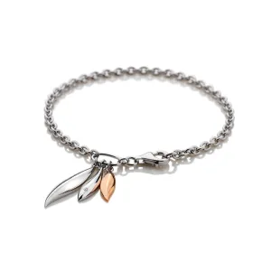 Hot Diamonds Leaf Bracelet - Rose Gold Plated Accents