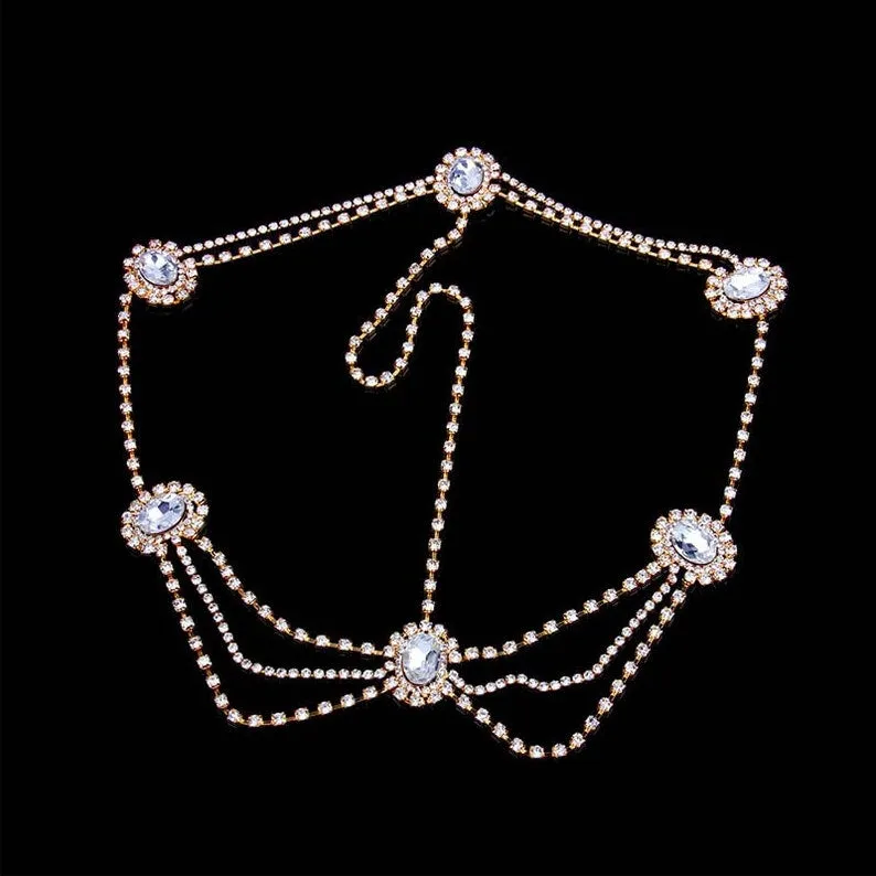 HP-005 Bridal Hairbands l Crystal Hair Jewelry l Wedding accessories l Tiaras l Crowns l Hair Comb l Quinceanera l Hair Chain l silver l gold