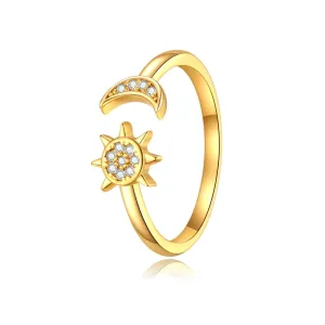 Kyerlyn Gold Sun Moon Rings