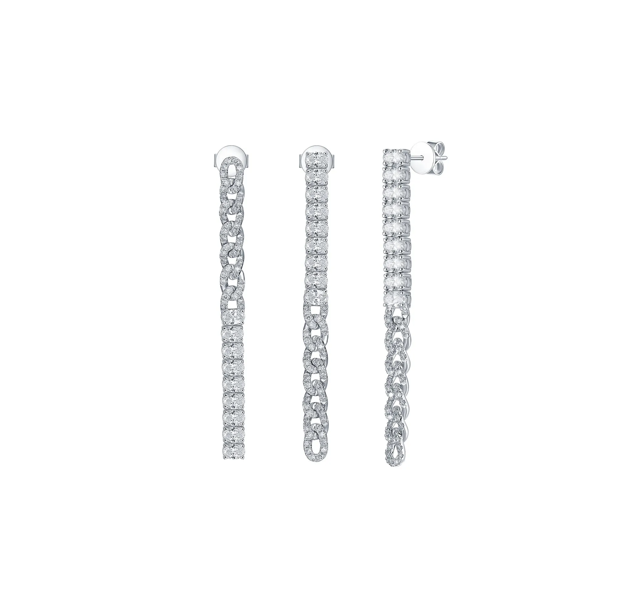 Lab Grown Diamond 2.66ctw Link & bar Dvaita Earrings E-03699WHT